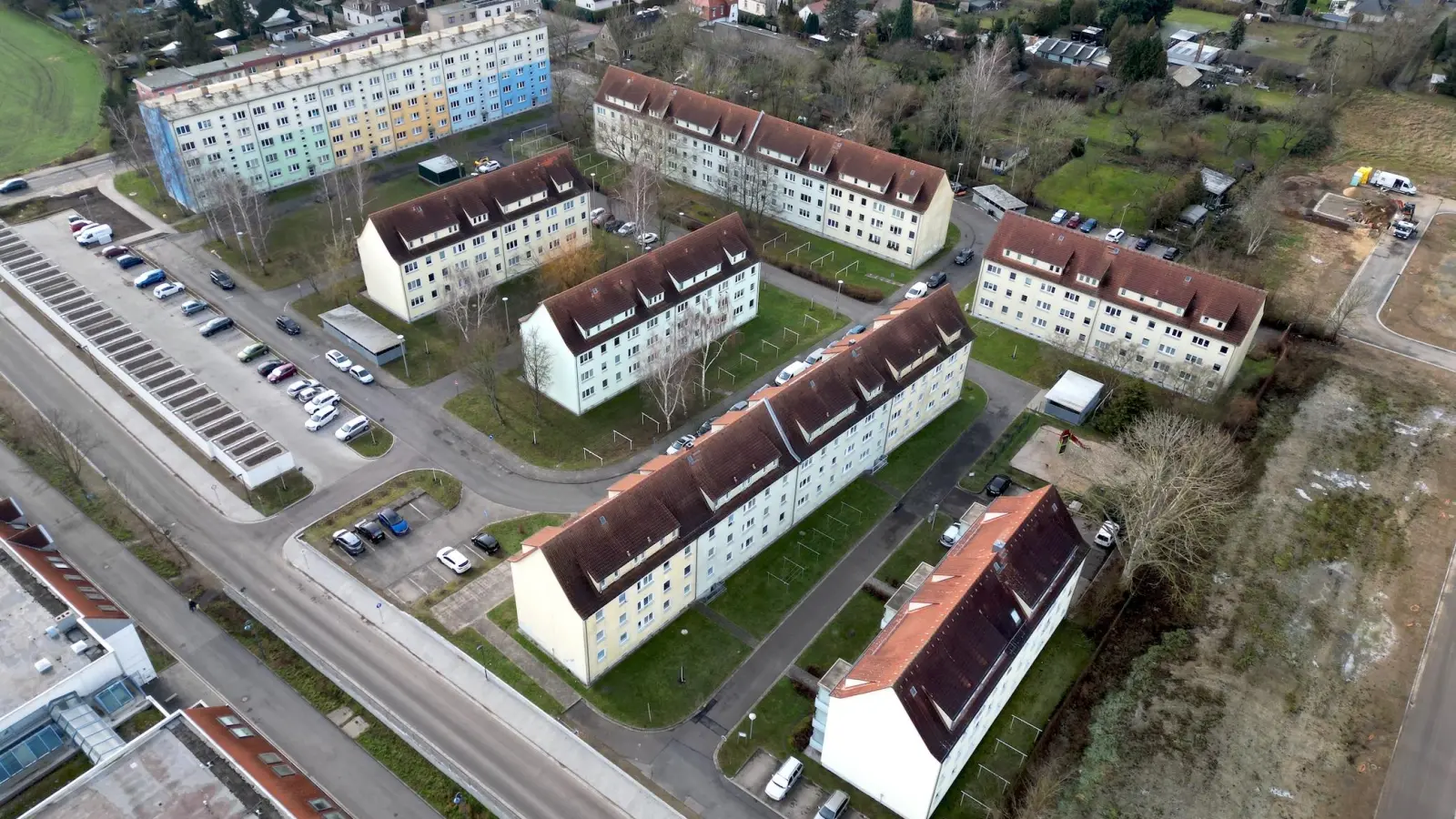 Im Wohngebiet Taucha-Ost will die WOTa in diesem Jahr diverse Wohnungen sanieren. Zudem wird eine zentrale Wärmeversorgung geplant. (Foto: Daniel Große)