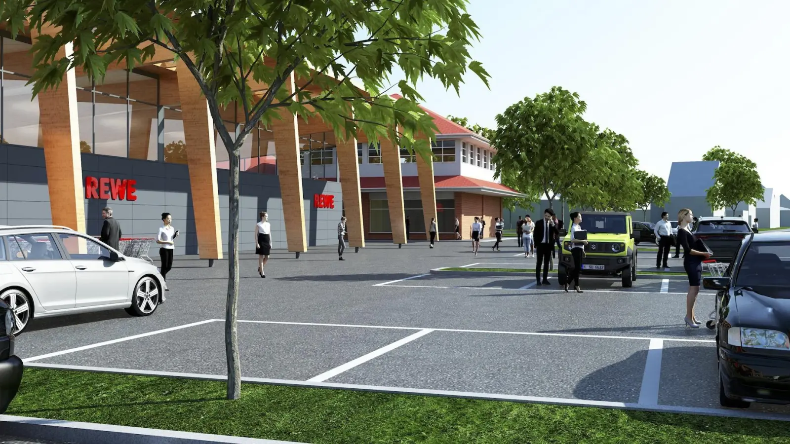 Visualisierung: Baumgardt Franke Architekten für REWE (Foto: taucha-kompakt.de)