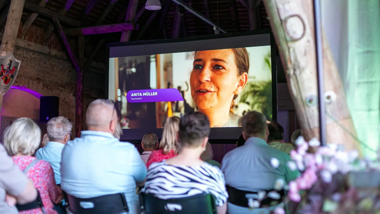 Filmszene mit Anita Müller, die als „Frau Parthe” auf dem Tauchscher zu sehen war. (Foto: David Sievers)