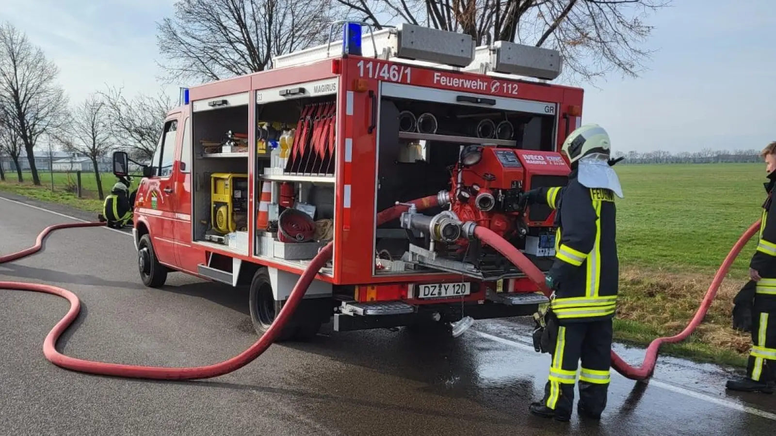 Die Feuerwehr Klitschmar bei einer Übung (Foto: Freiwillige Feuerwehr Klitschmar)