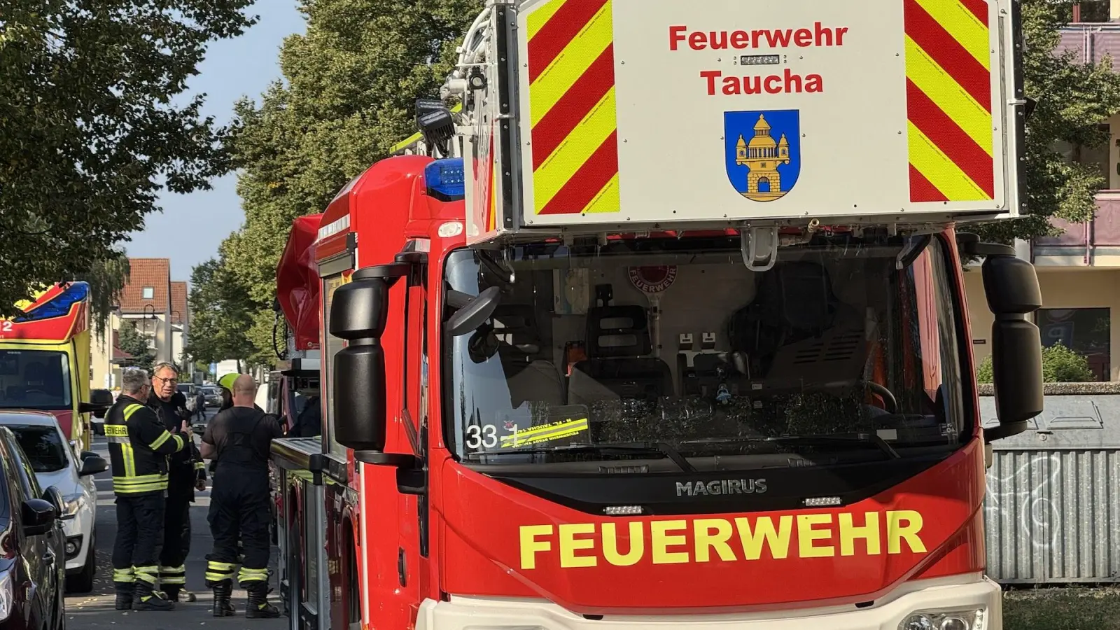 Einsatz am Sonntagmorgen in der Friedrich-Engels-Straße. (Foto: Daniel Große)