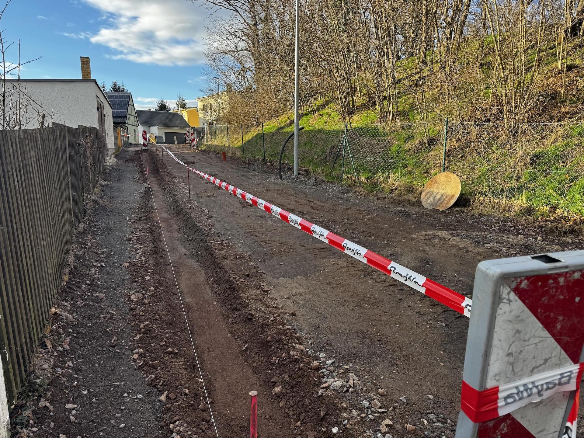 Im Plaußiger Weg wird gebaut. (Foto: Daniel Große)