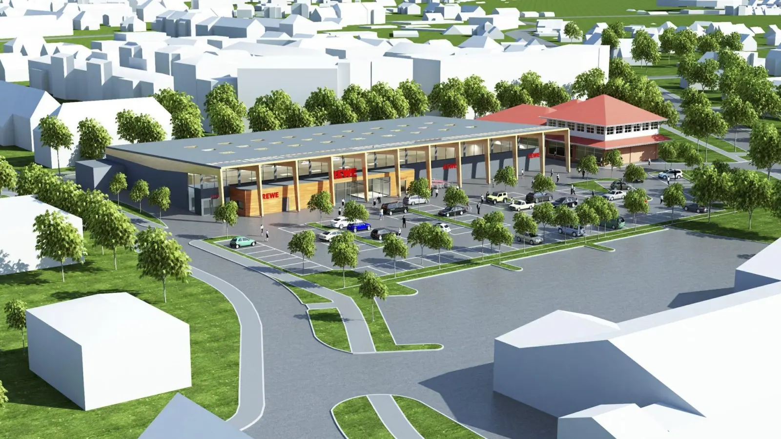 Visualisierung: Baumgardt Franke Architekten für REWE (Foto: taucha-kompakt.de)