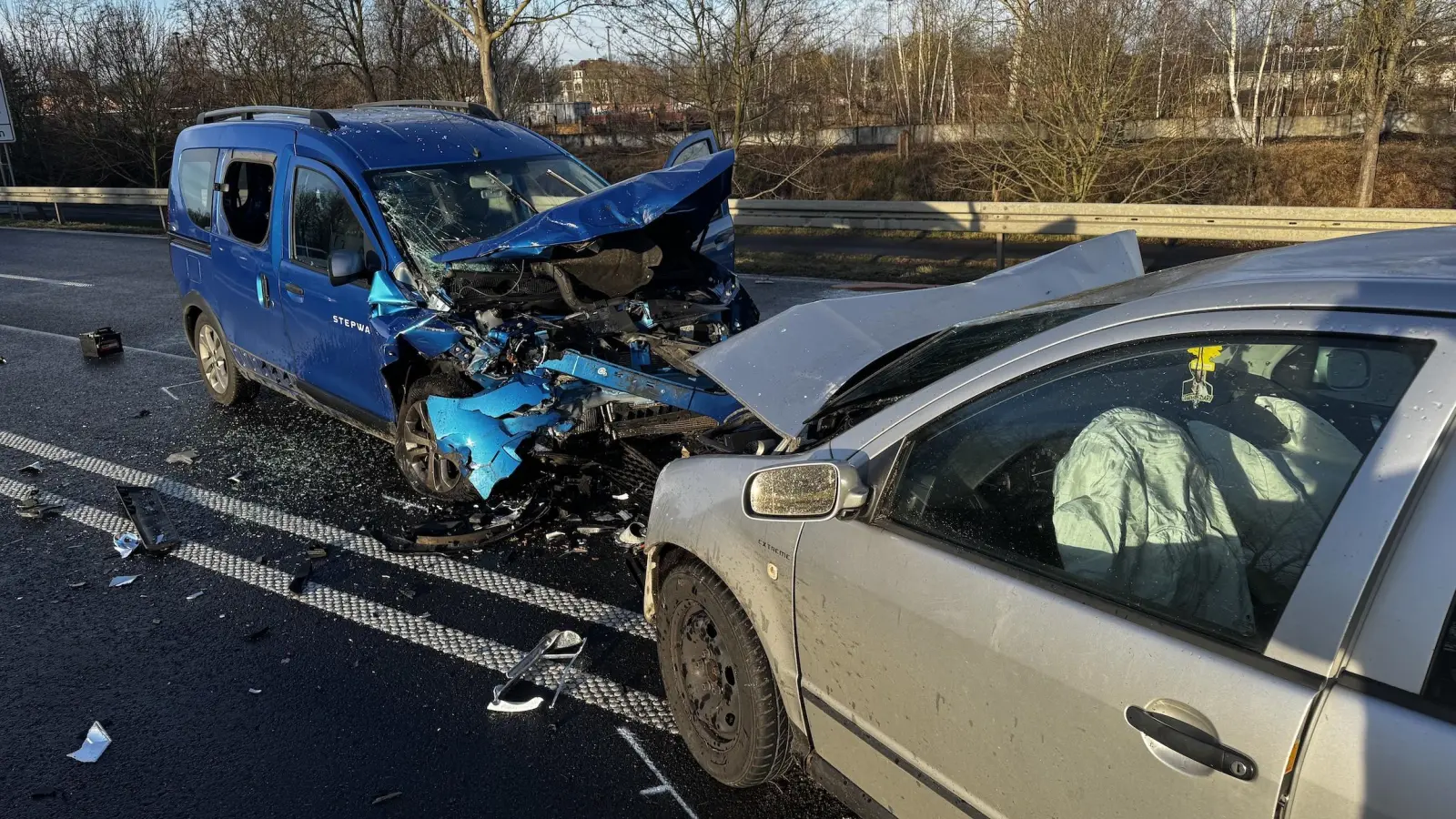 Schwerer Unfall bei Eilenburg. (Foto: Daniel Große)