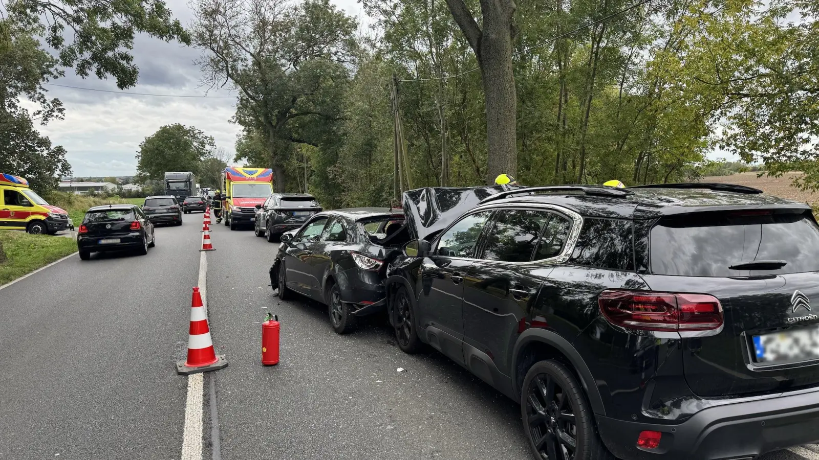 Ein Unfall sorgte am Donnerstag auf der B87 für Staus. (Foto: Daniel Große)