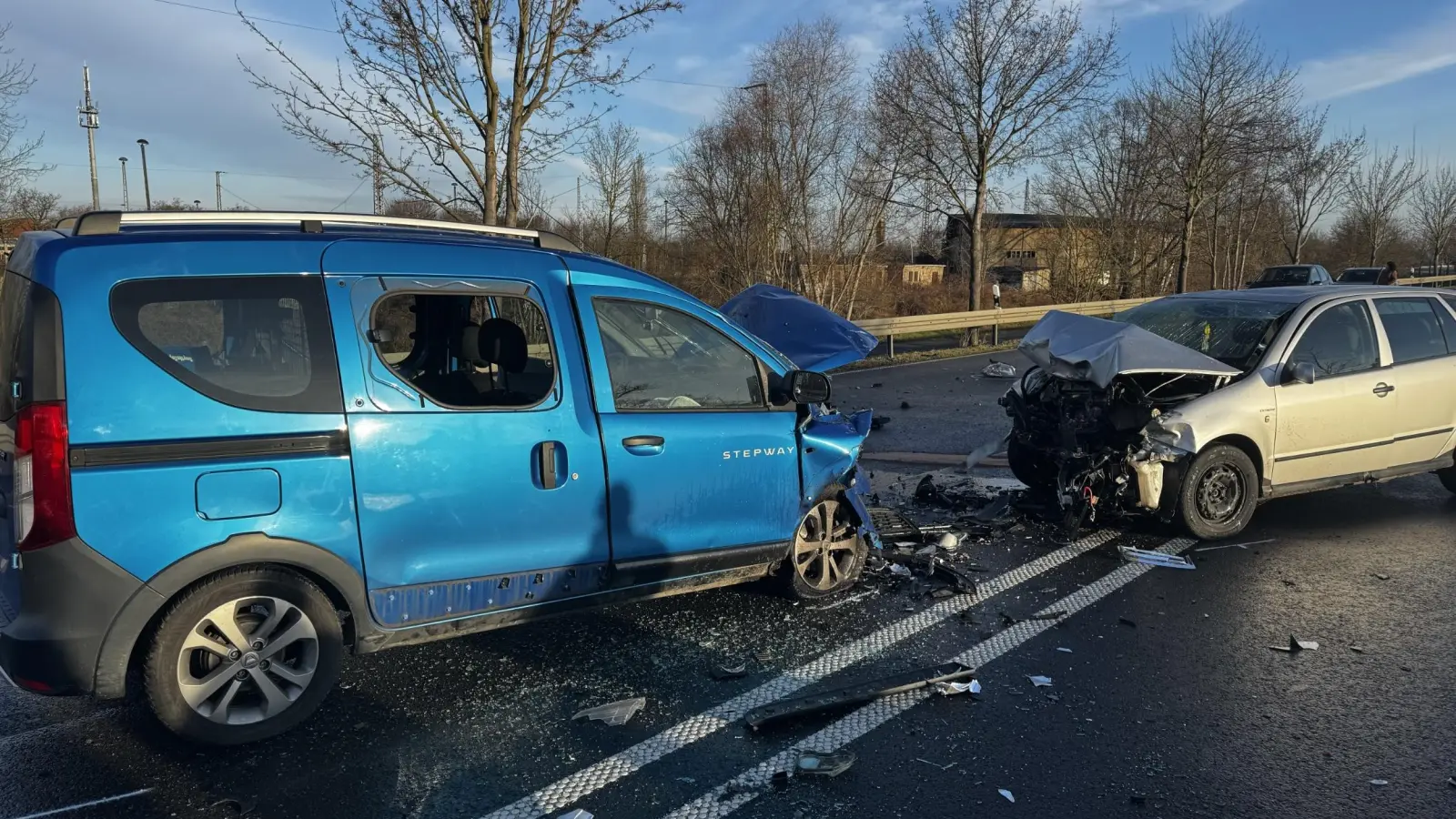 Schwerer Unfall bei Eilenburg. (Foto: Daniel Große)