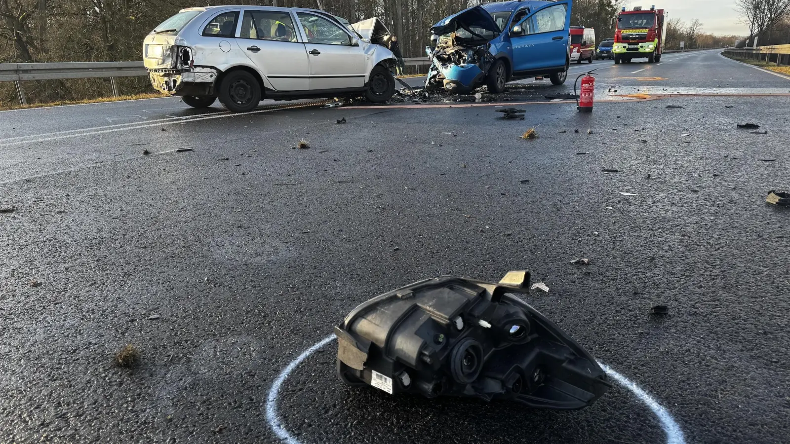 Schwerer Unfall bei Eilenburg. (Foto: Daniel Große)