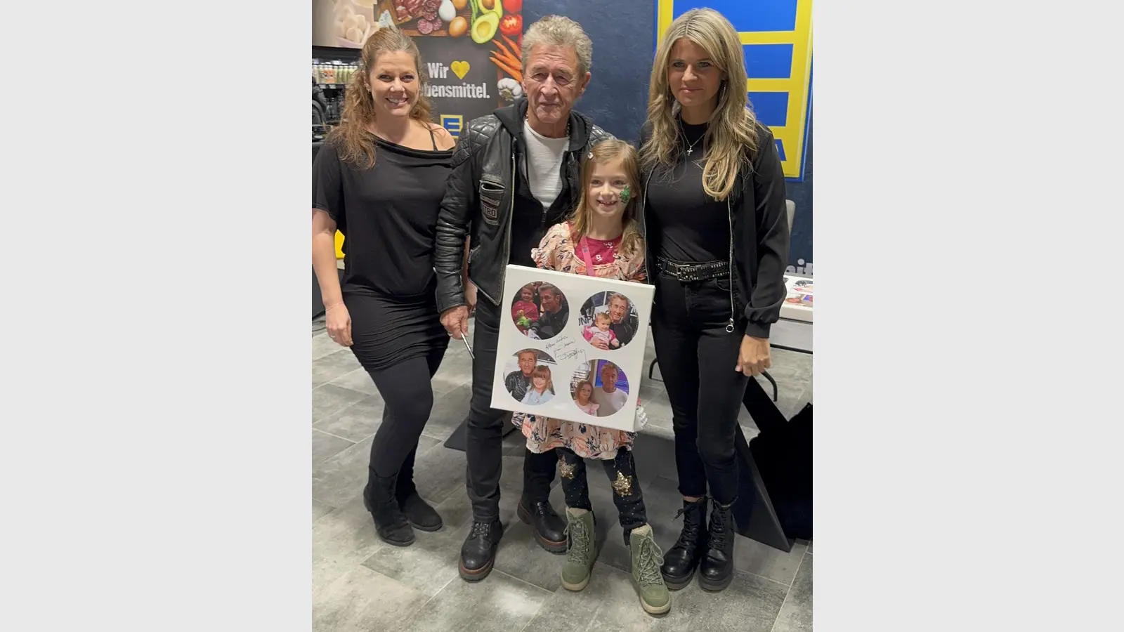 Marie freute sich, Peter Maffay, seine Frau Hendrikje Balsmeyer sowie Illustratorin Joelle Tourlonias (l.). zu treffen. (Foto: Daniel Große)