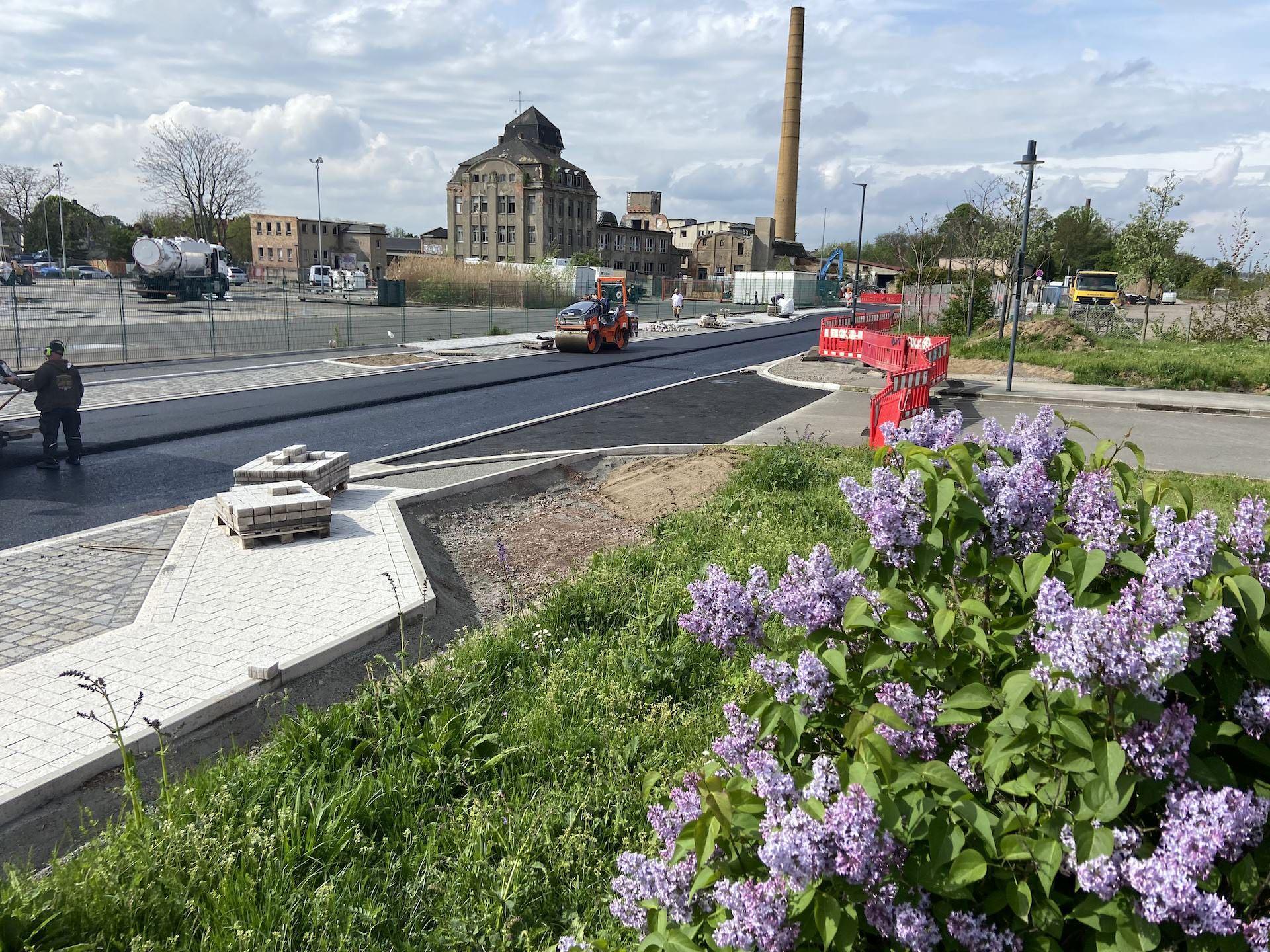 Weststraße: Erster Bauabschnitt vor Vollendung (Foto: taucha-kompakt.de)