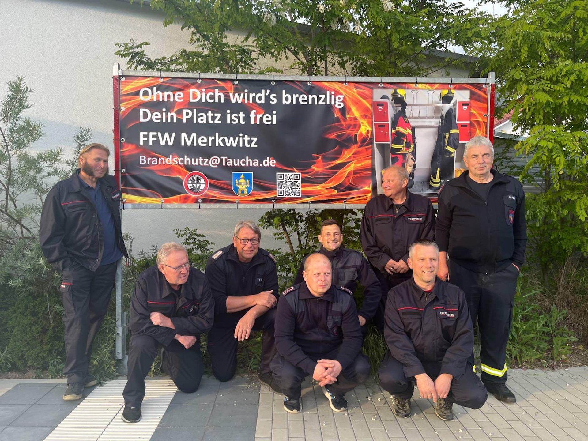 Die Feuerwehr Merkwitz wirbt um Mitglieder. (Foto: Freiwillige Feuerwehr Merkwitz)