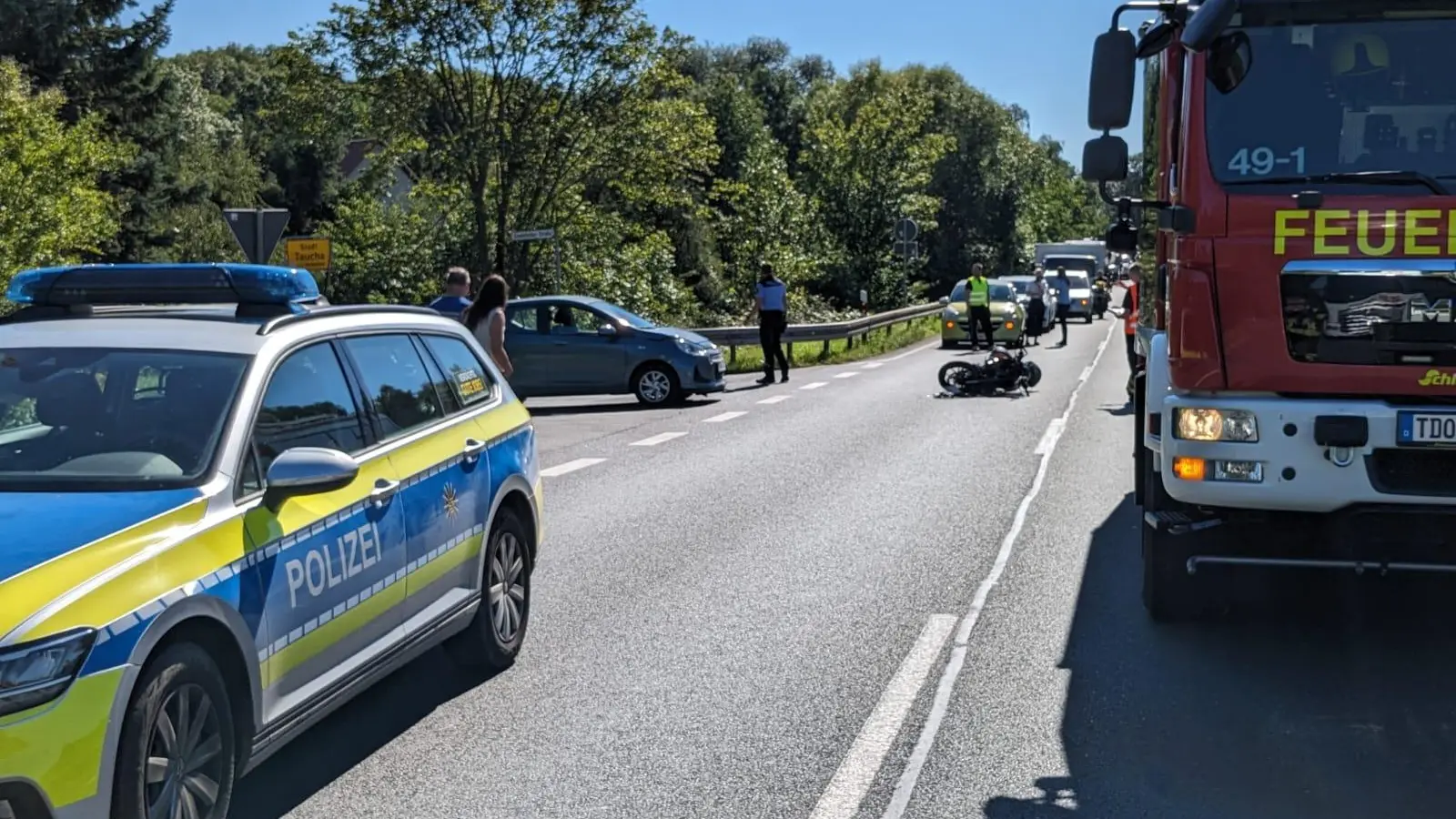 Motorradfahrer bei Unfall verletzt (Update) (Foto: taucha-kompakt.de)