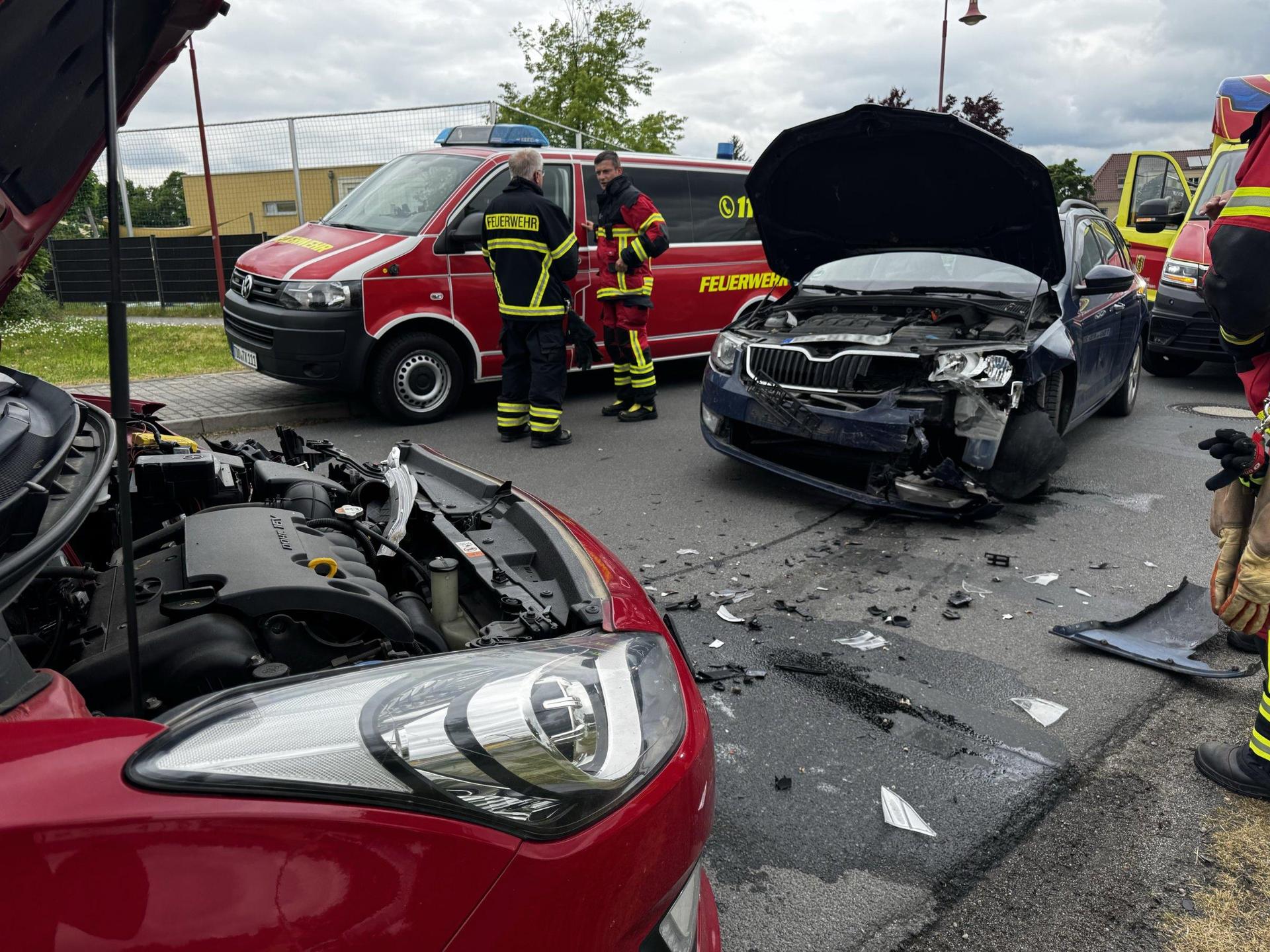 Unfall zwischen zwei PKW in der Max-Liebermann-Straße. (Foto: Daniel Große)