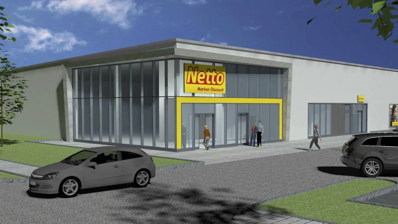 So soll der neue Netto-Markt aussehen. (Foto: CEV Handelsimmobilien GmbH)