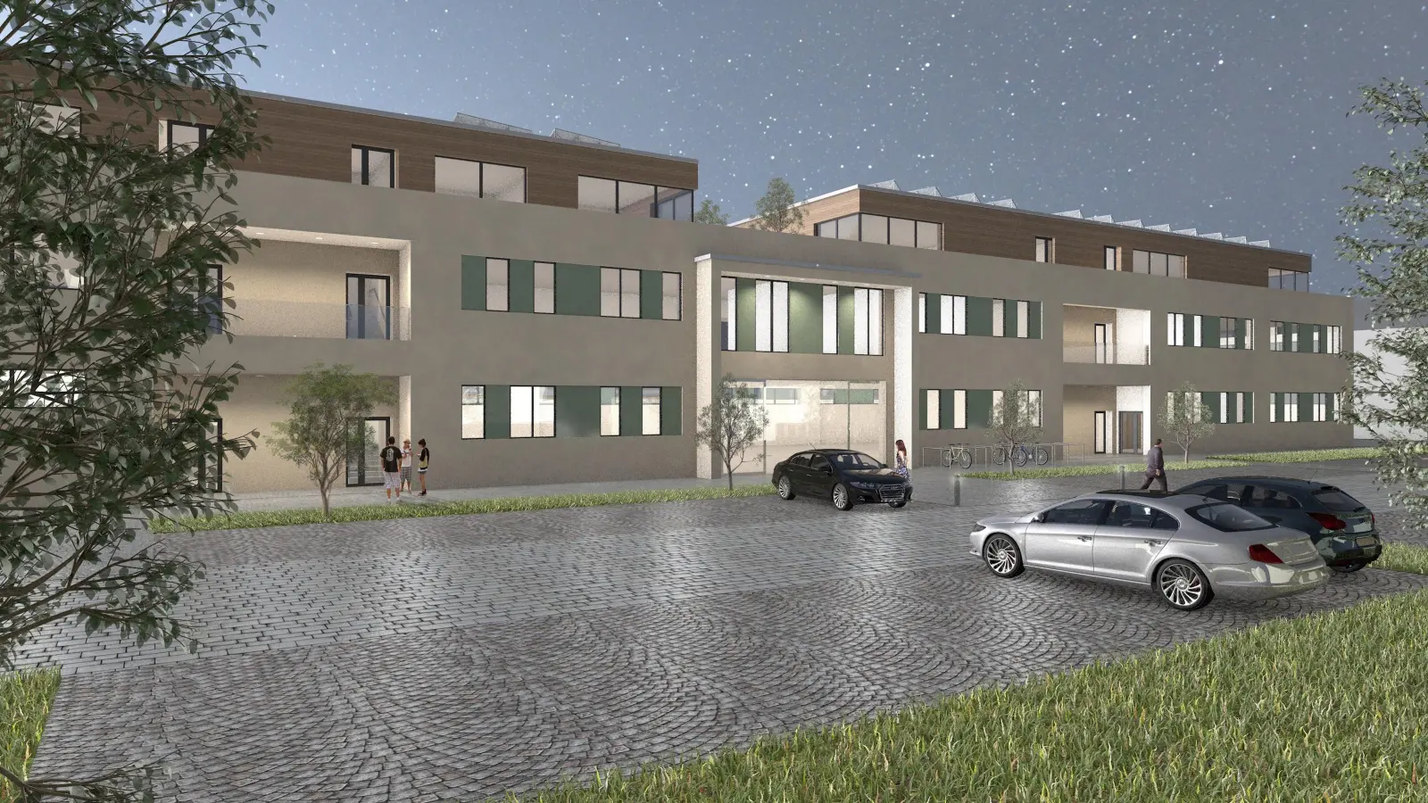 Visualisierung des künftigen Praxis- und Bürocenters. (Foto: Sikan Projektentwicklung)